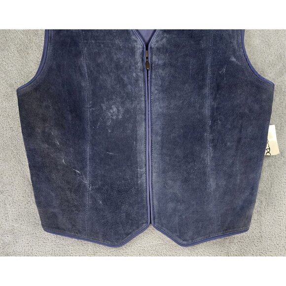 Passports Vest Skirt Set Womens Medium Blue Leather Full Zip Vintage Knee Length - Picture 13 of 16